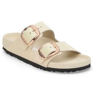 Birkenstock Cream Sandals with Gold Buckles size 40